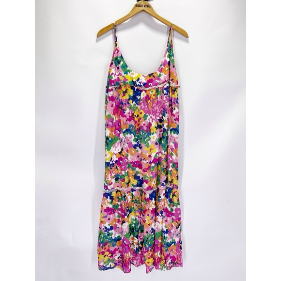 Tuckernuck Meade Abstract Floral Tank Maxi Dress Watercolor Sleeveless - Picture 4 of 8